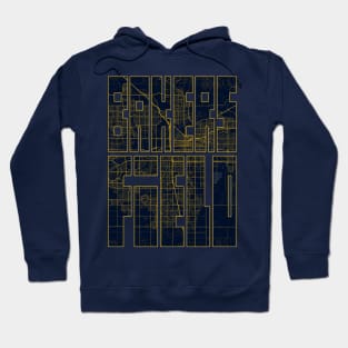 Bakersfield, USA City Map Typography - Gold Art Deco Hoodie